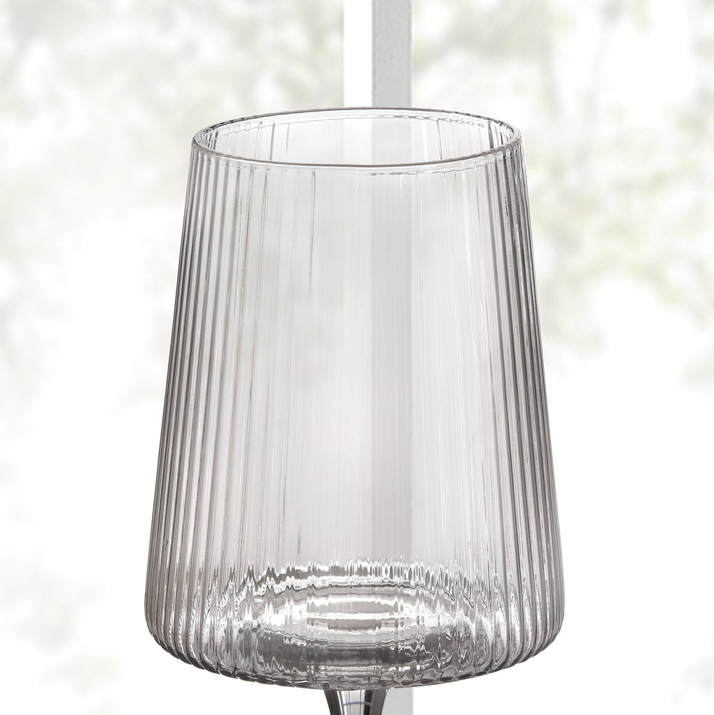 Dusklia - Gatsby Set of 4 Ripple Glass Wine Glasses - Smoked