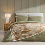 Dusklia - Super Soft Bamboo 300 Thread Count Cotton Plain Dye Duvet Cover - Olive