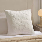 Dusklia - Geometric Embossed Cushion Cover - White