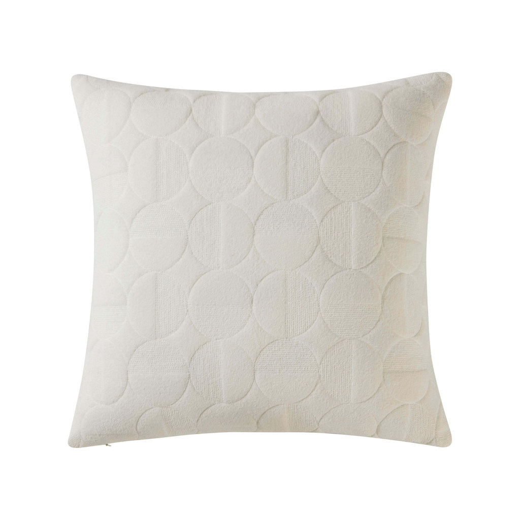 Dusklia - Geometric Embossed Cushion Cover - White