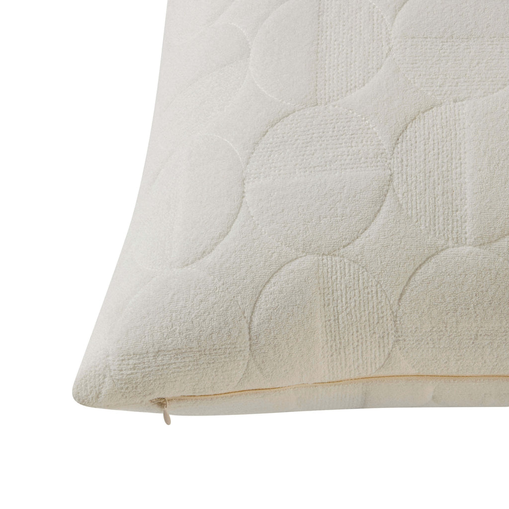 Dusklia - Geometric Embossed Cushion Cover - White