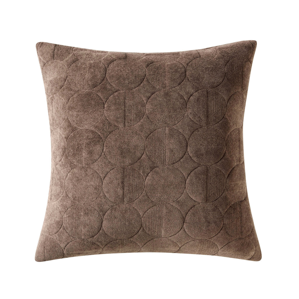 Dusklia - Geometric Embossed Sofa Cushion Cover - Taupe