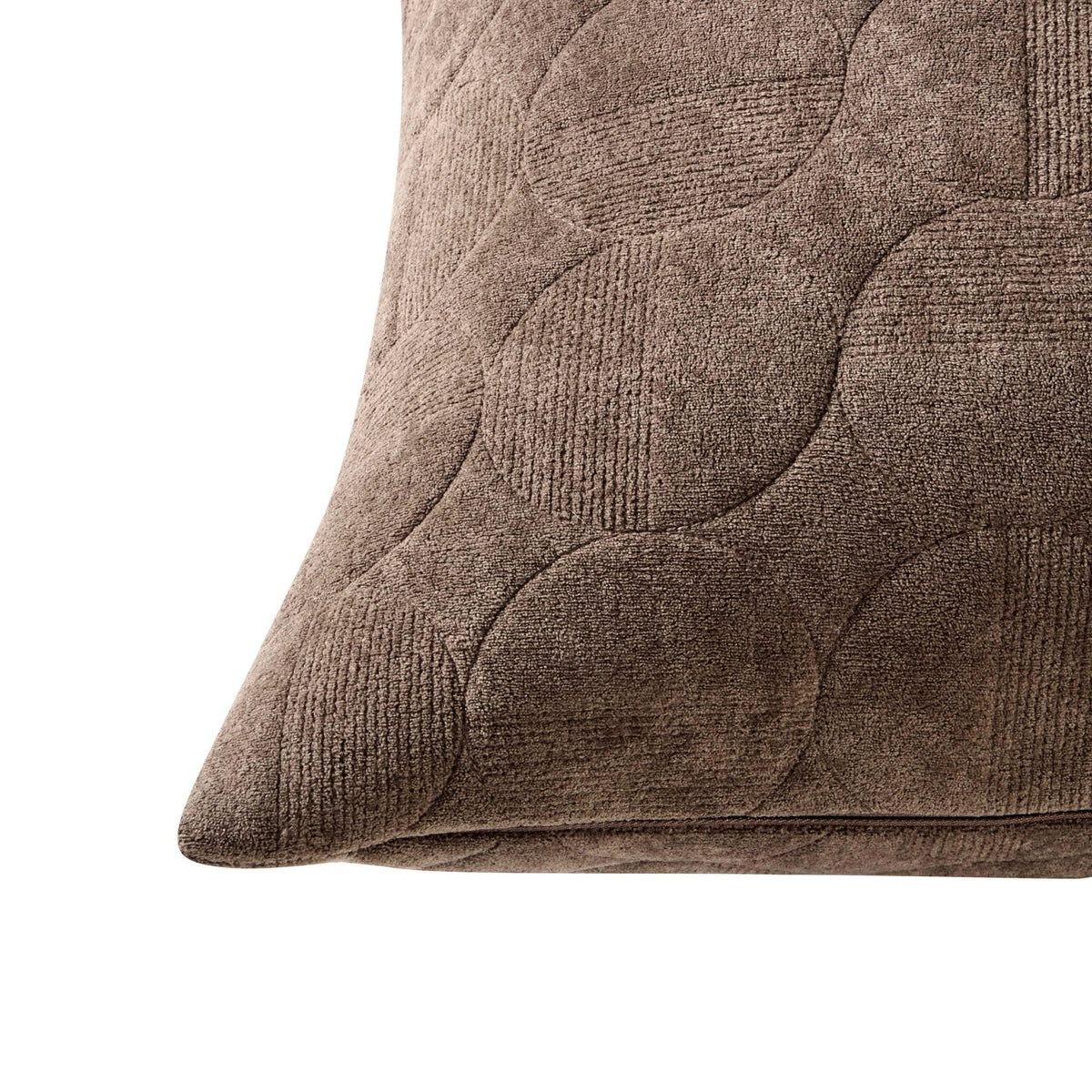 Dusklia - Geometric Embossed Sofa Cushion Cover - Taupe