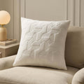 Dusklia - Geometric Embossed Sofa Cushion Cover - White