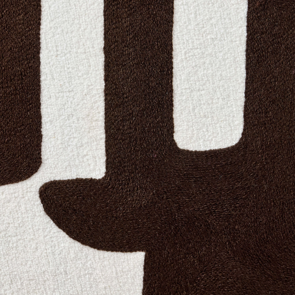 Dusklia - Geometric Embroidered Sofa Cushion Cover - Chocolate