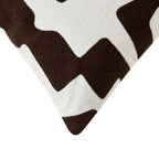 Dusklia - Geometric Embroidered Sofa Cushion Cover - Chocolate