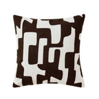 Dusklia - Geometric Embroidered Cushion Cover - Chocolate