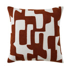 Dusklia - Geometric Embroidered Cushion Cover - Burnt Orange