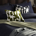 Dusklia - Geometric Embroidered Cushion Cover - Dark Green