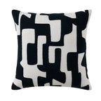Dusklia - Geometric Embroidered Cushion Cover - Midnight