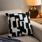 Dusklia - Geometric Embroidered Cushion Cover - Midnight
