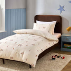 Dusklia - George Little Soldiers 100% Cotton Reversible Duvet Cover & Pillowcase set - Off White