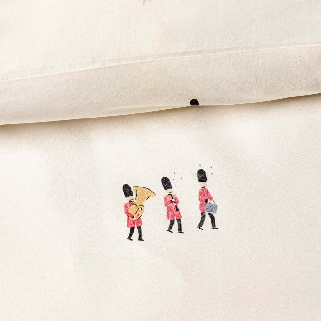 Dusklia - George Little Soldiers 100% Cotton Reversible Duvet Cover & Pillowcase set - Off White