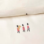 Dusklia - George Little Soldiers 100% Cotton Reversible Duvet Cover & Pillowcase set - Off White