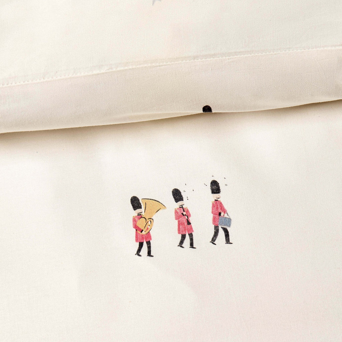 Dusklia - George Little Soldiers 100% Cotton Reversible Duvet Cover & Pillowcase set - Off White