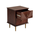 Dusklia - Georgie 2 Drawer Bedside Table - Mahogany