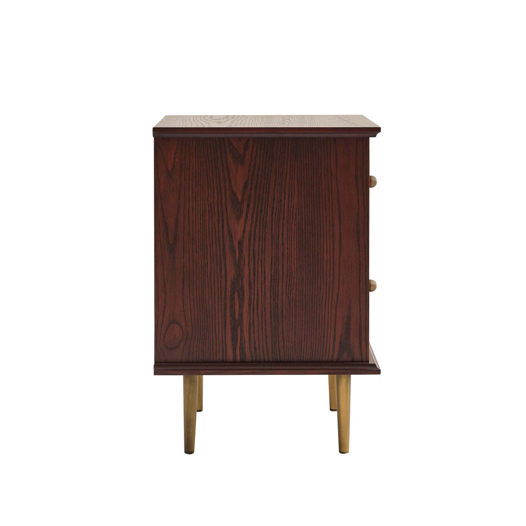 Dusklia - Georgie 2 Drawer Bedside Table - Mahogany