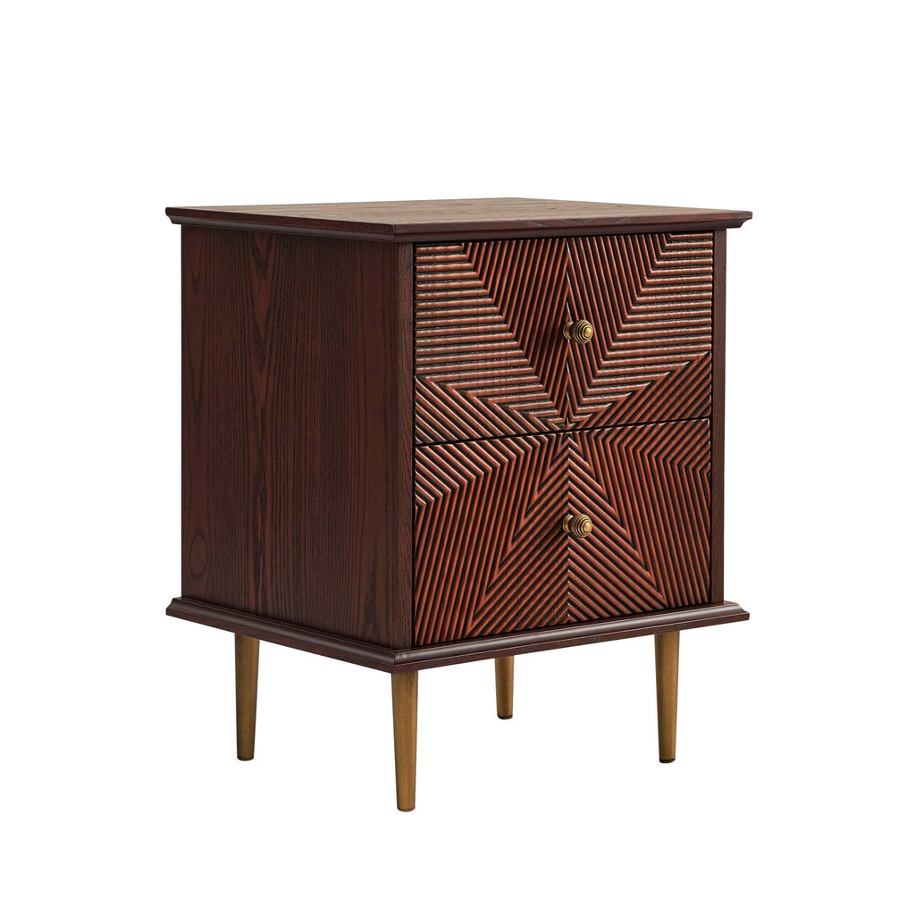 Dusklia - Georgie 2 Drawer Bedside Table - Mahogany