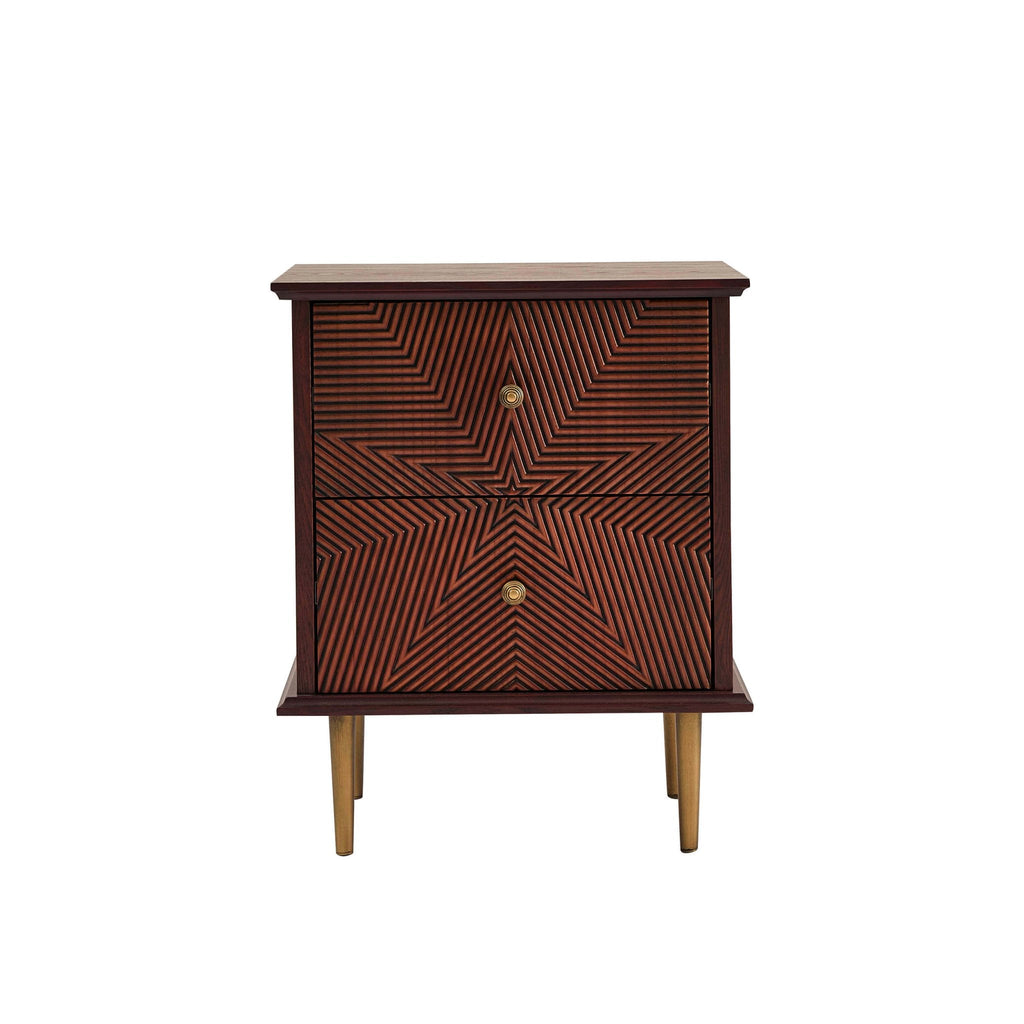 Dusklia - Georgie 2 Drawer Bedside Table - Mahogany