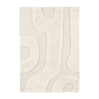 Dusklia - Gillain Hand Woven Tuft Wool Swirl Rug - Off White