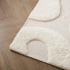 Dusklia - Gillain Hand Woven Tuft Wool Swirl Rug - Off White
