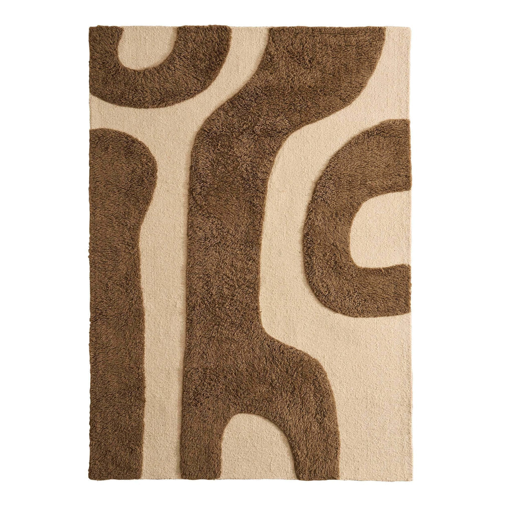 Dusklia - Gillain Hand Woven Tuft Wool Swirl Rug - Taupe