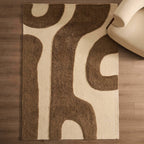 Dusklia - Gillain Hand Woven Tuft Wool Swirl Rug - Taupe