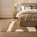 Dusklia - Gillain Hand Woven Tuft Wool Swirl Rug - Taupe