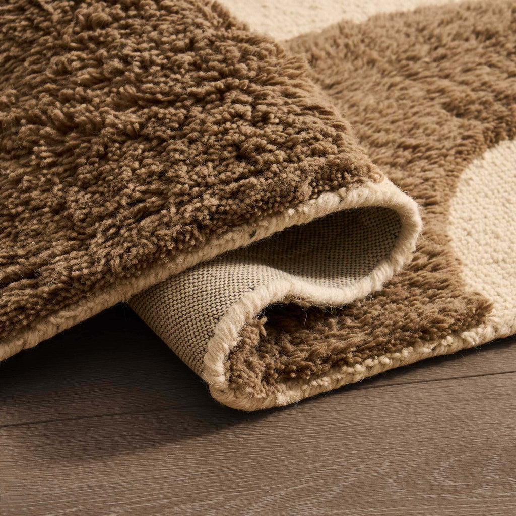 Dusklia - Gillain Hand Woven Tuft Wool Swirl Rug - Taupe