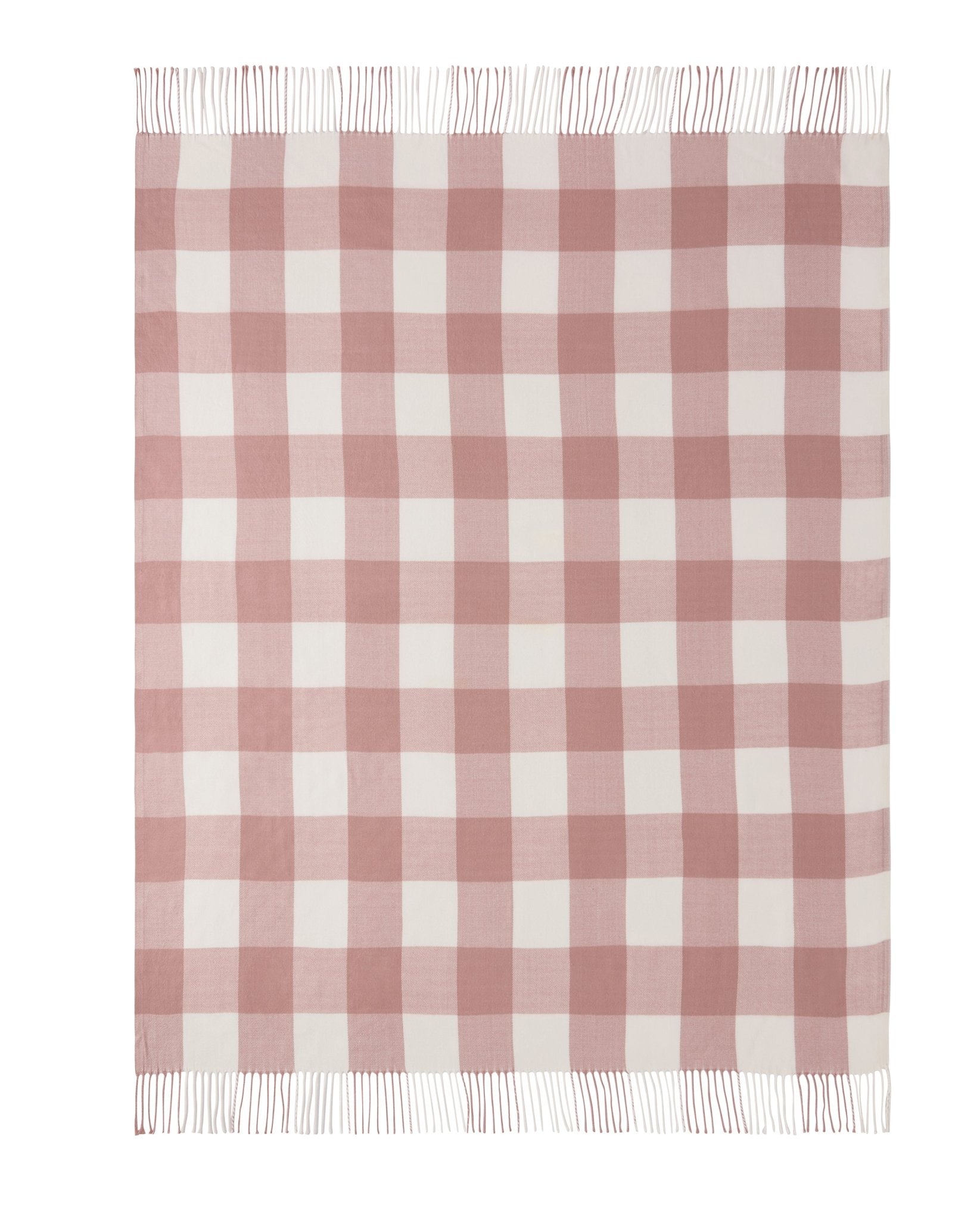 Dusklia - Gingham Sofa Throw - Cinder Rose
