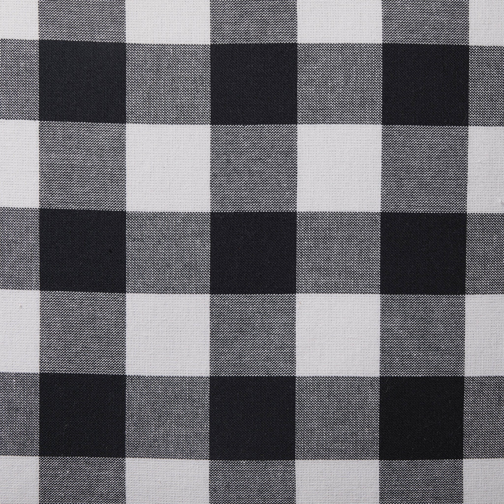 Dusklia - Gingham Square Frill Edge Cushion Cover - Black