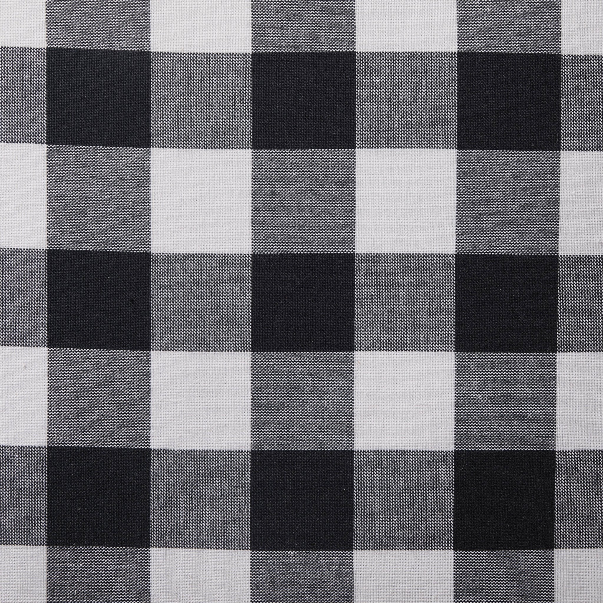 Dusklia - Gingham Square Frill Edge Cushion Cover - Black