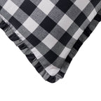 Dusklia - Gingham Square Frill Edge Sofa Cushion Cover - Black