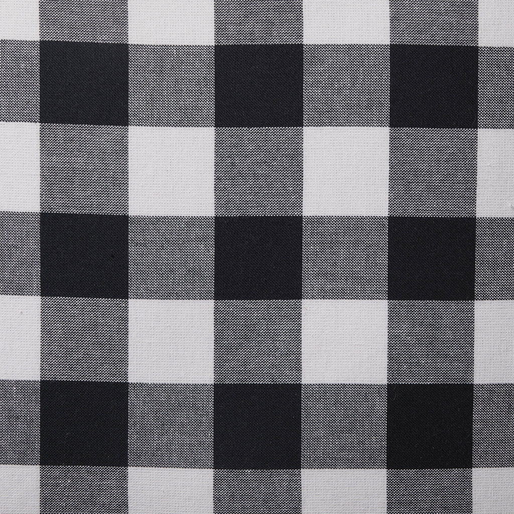 Dusklia - Gingham Square Frill Edge Sofa Cushion Cover - Black