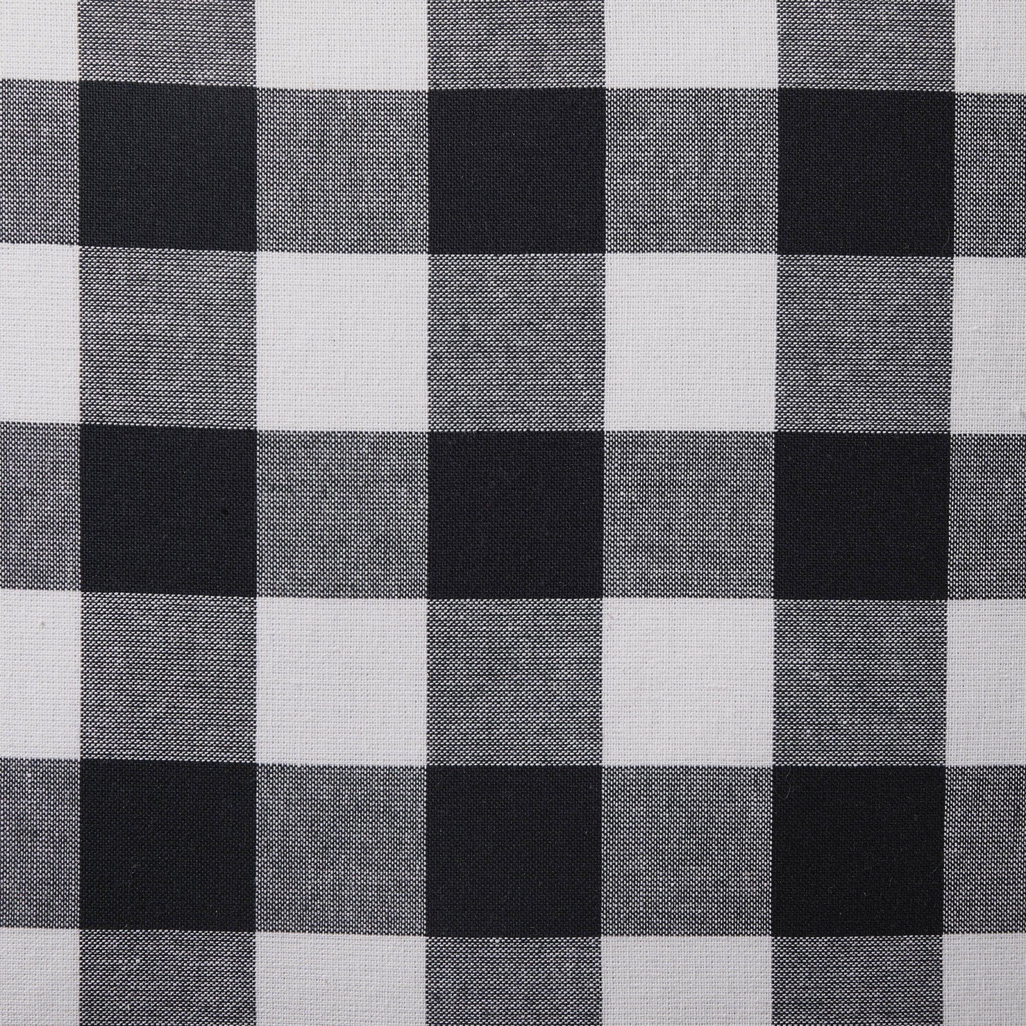 Dusklia - Gingham Square Frill Edge Sofa Cushion Cover - Black