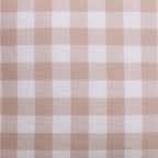 Dusklia - Gingham Square Frill Edge Sofa Cushion Cover - Blush Pink