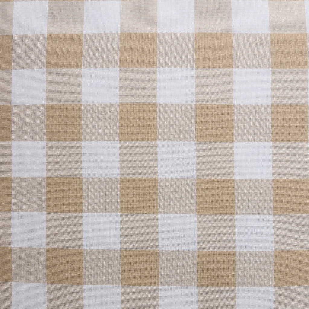 Dusklia - Gingham Square Frill Edge Sofa Cushion Cover - Natural