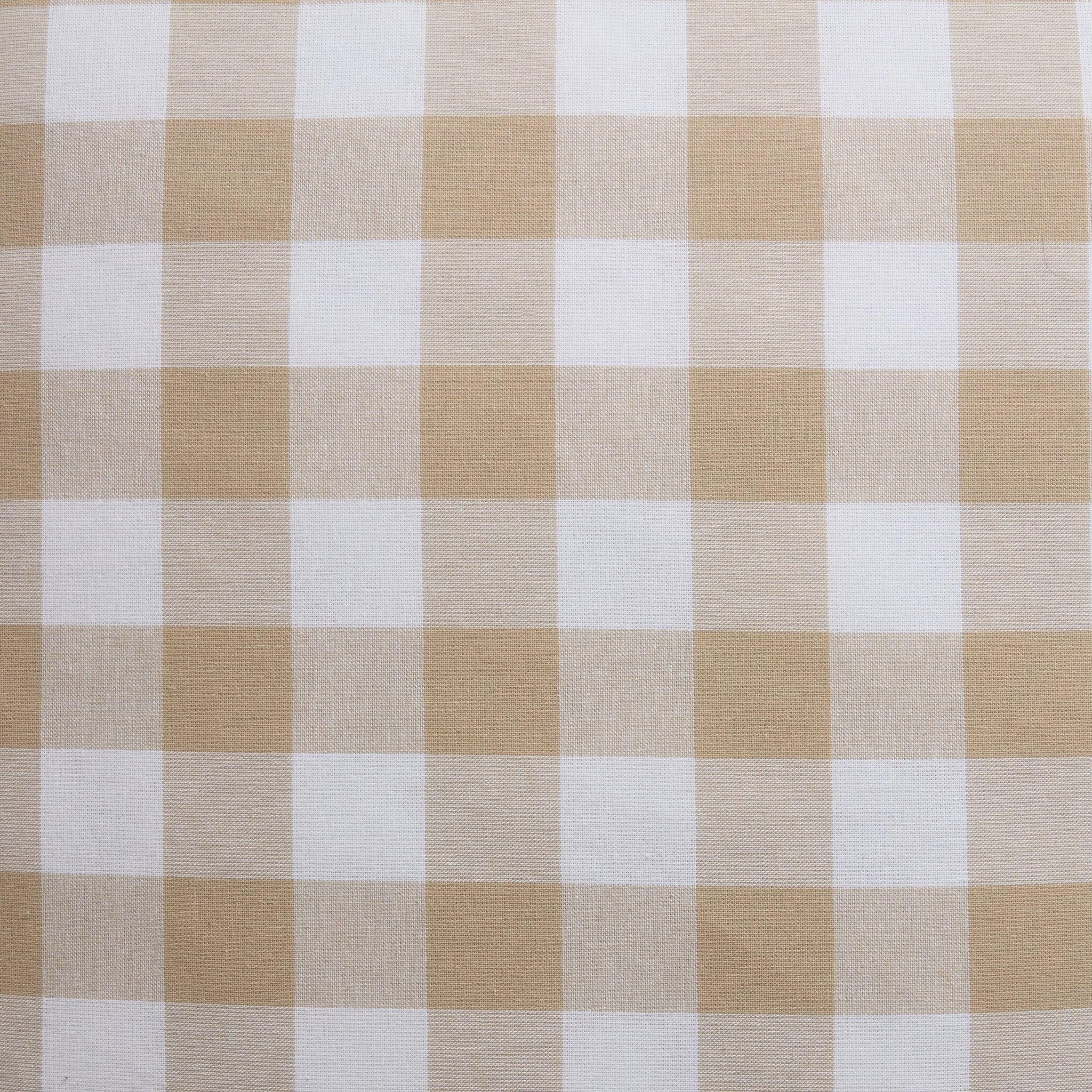 Dusklia - Gingham Square Frill Edge Sofa Cushion Cover - Natural