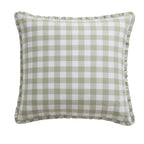 Dusklia - Gingham Square Frill Edge Sofa Cushion Cover - Sage