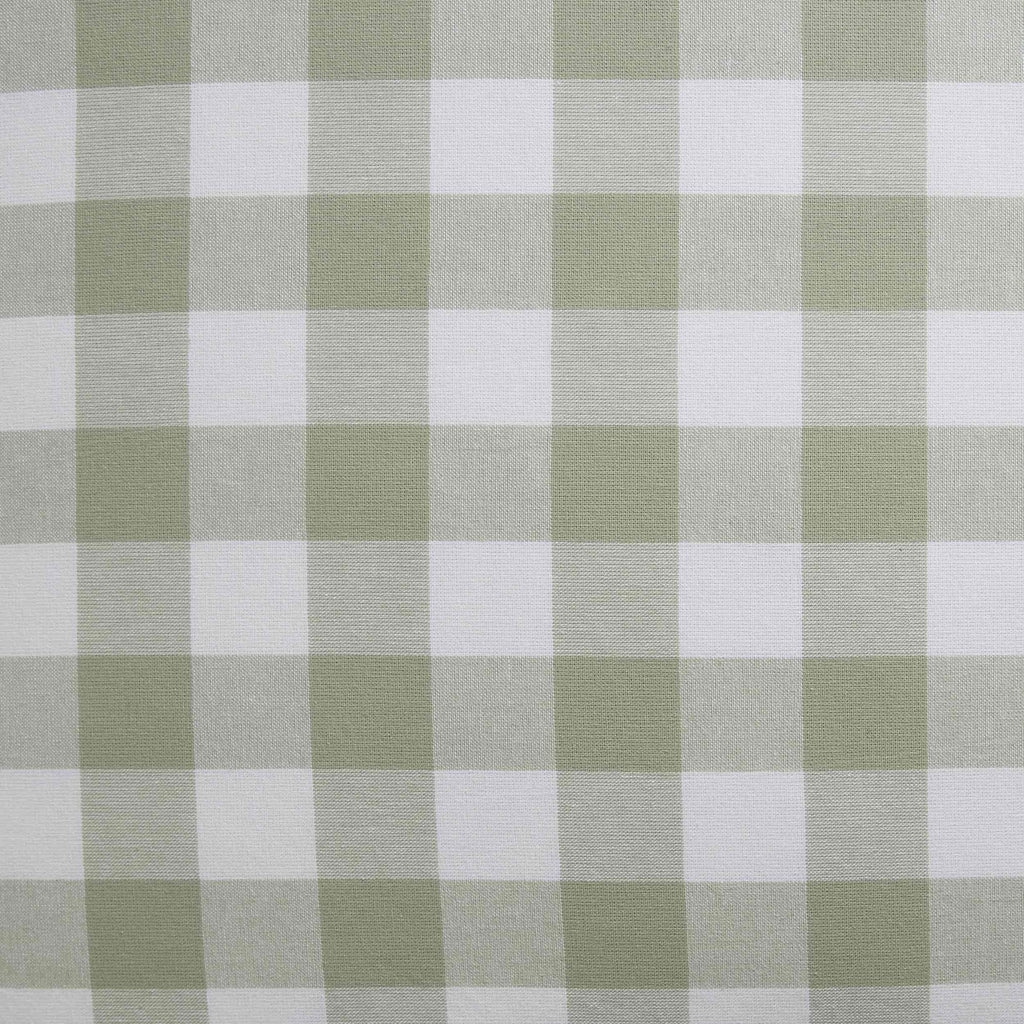 Dusklia - Gingham Square Frill Edge Sofa Cushion Cover - Sage