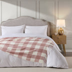 Dusklia - Gingham Throw - Cinder Rose