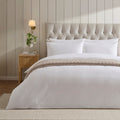 Dusklia - Girona 200 Thread Count Pom-Pom Duvet Cover - Cotton - White