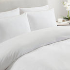 Dusklia - Girona 200 Thread Count Pom-Pom Duvet Cover - Cotton - White/Natural