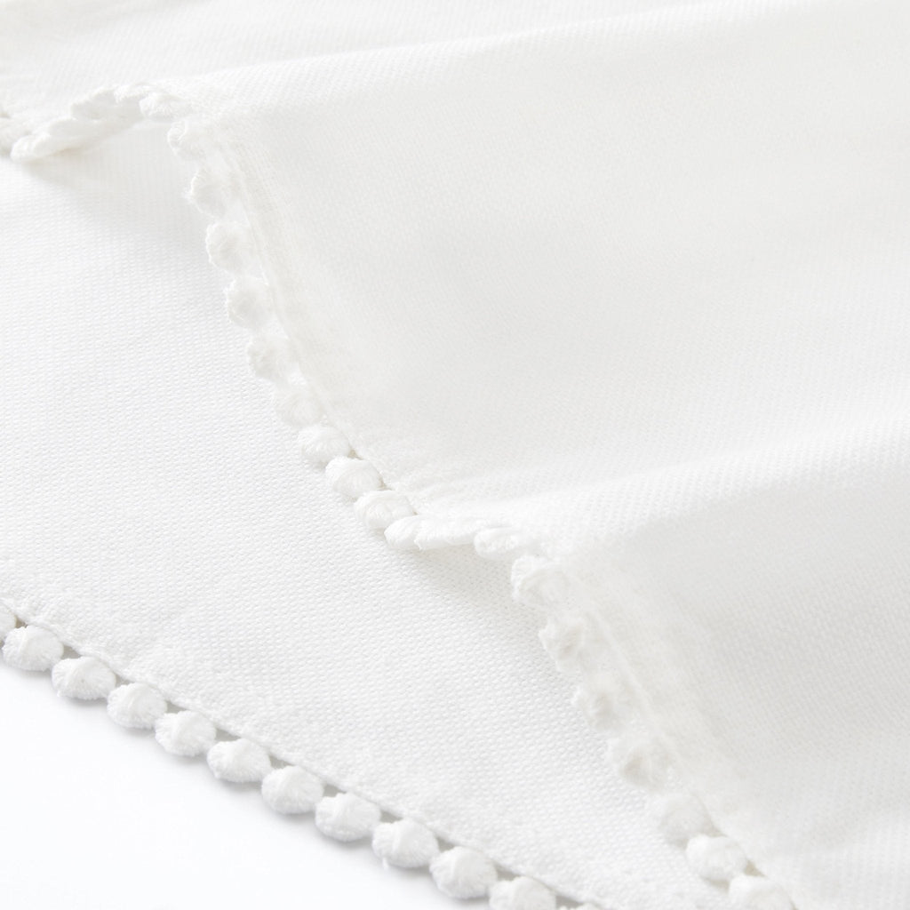 Dusklia - Girona Set of 4 Pom Pom Napkins - White