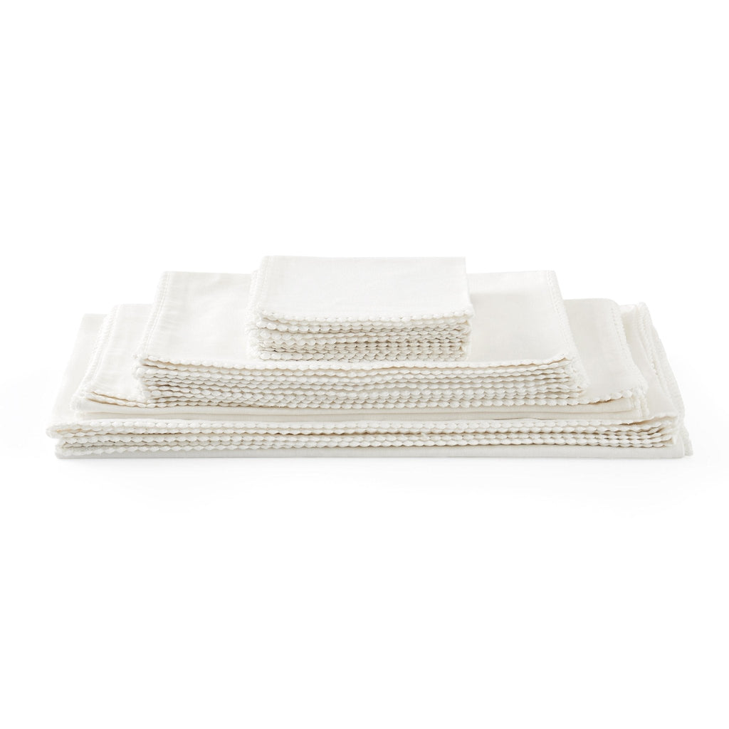 Dusklia - Girona Set of 4 Pom Pom Napkins - White
