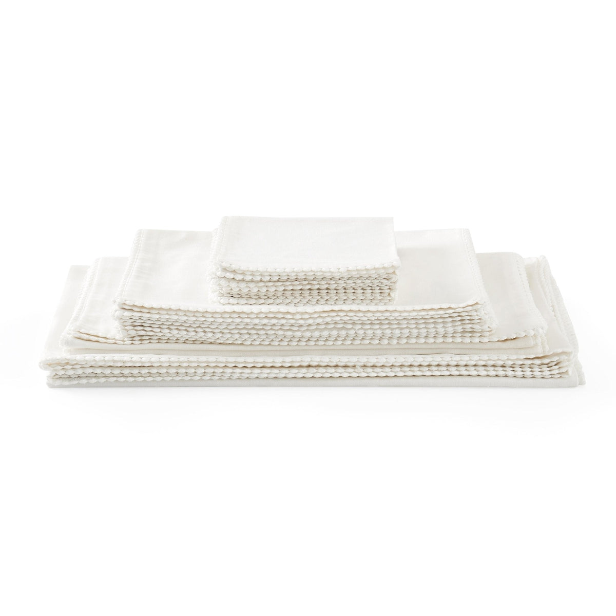 Dusklia - Girona Set of 4 Pom Pom Napkins - White