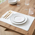 Dusklia - Girona Set of 4 Pom Pom Placemats - White