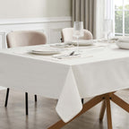 Dusklia - Girona Pom Pom Tablecloth - White