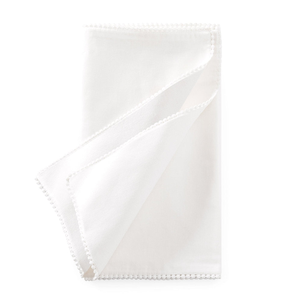 Dusklia - Girona Pom Pom Table Runner - White