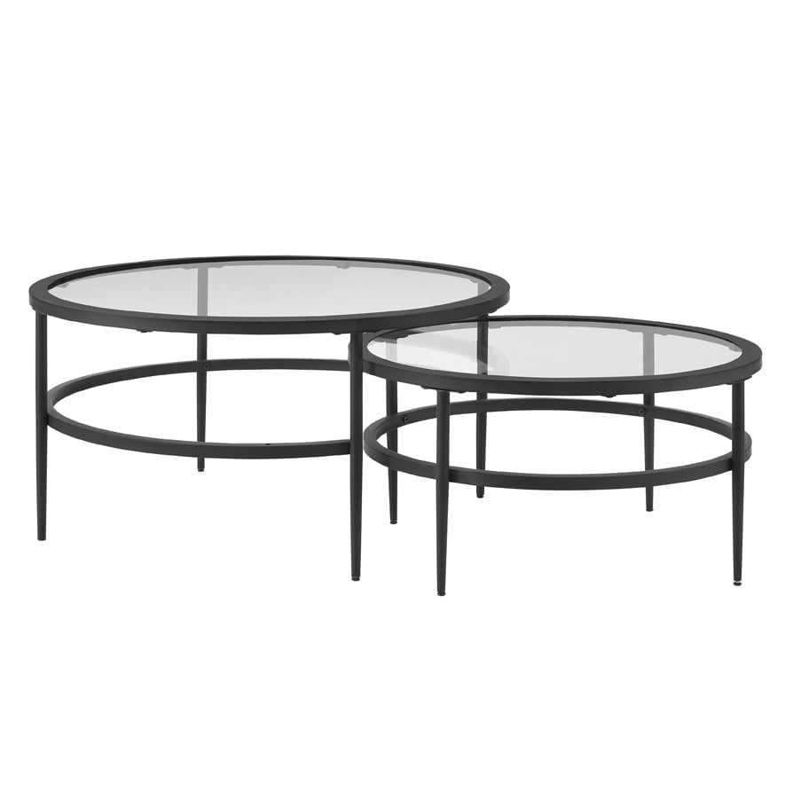Dusklia - Glass Round Nesting Coffee Tables